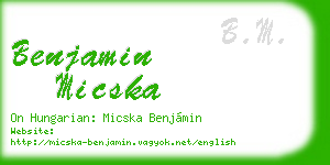 benjamin micska business card