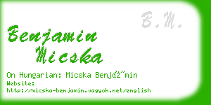 benjamin micska business card